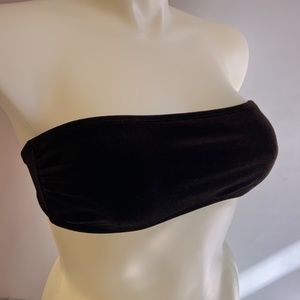 Stretch Velvet Strapless Bandeau Top Sz 14 Large 10% Spandex Brown Liz Claiborne